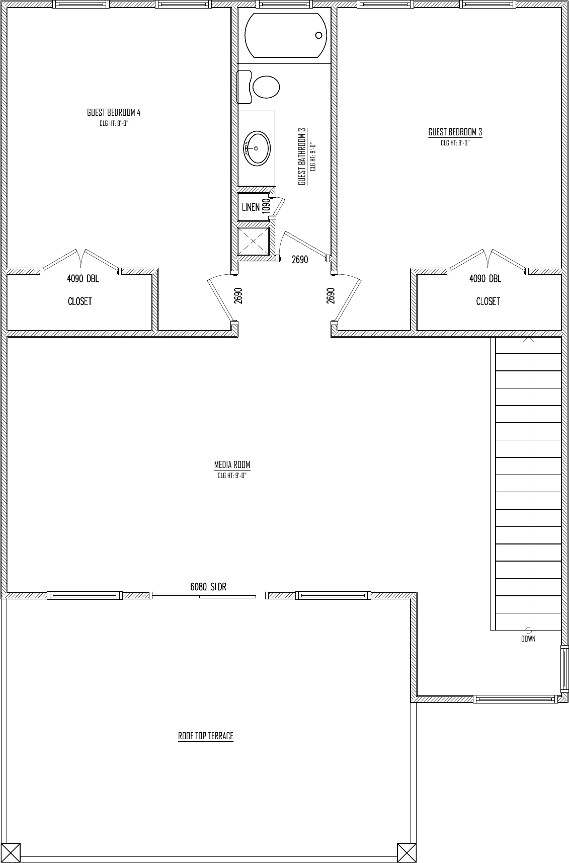 Third Floor plan drawing