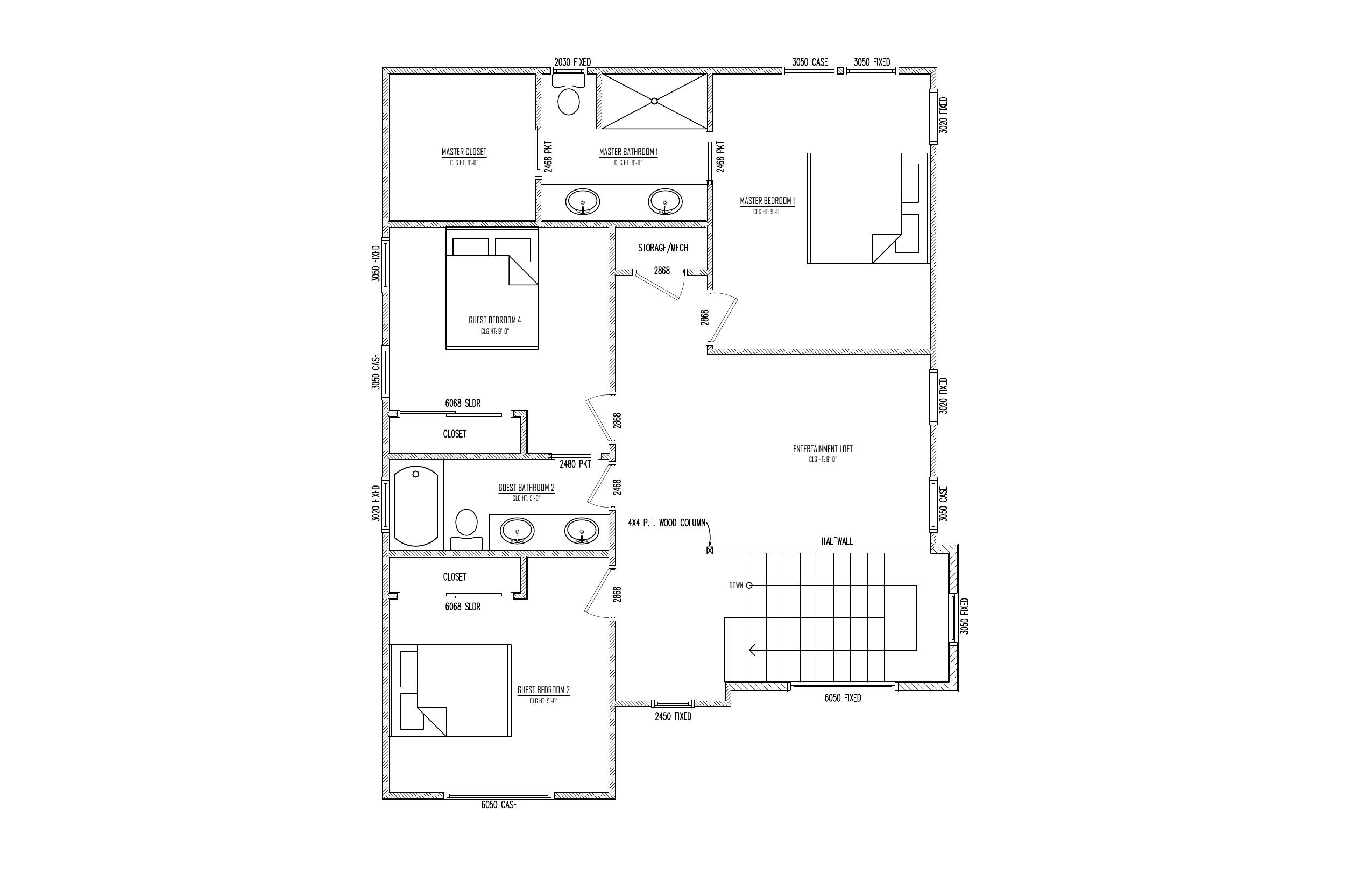 Second Floor plan drawing