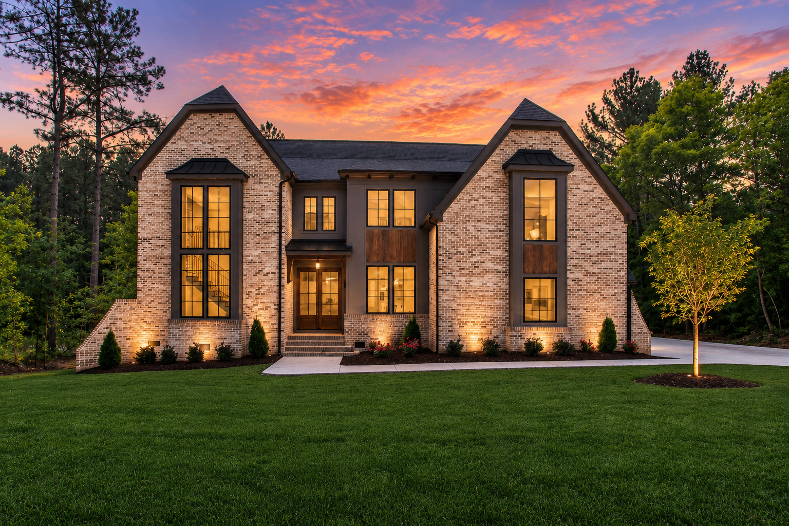 The Dutch by Bassett Homes — exterior view of the Modern Tudor home design