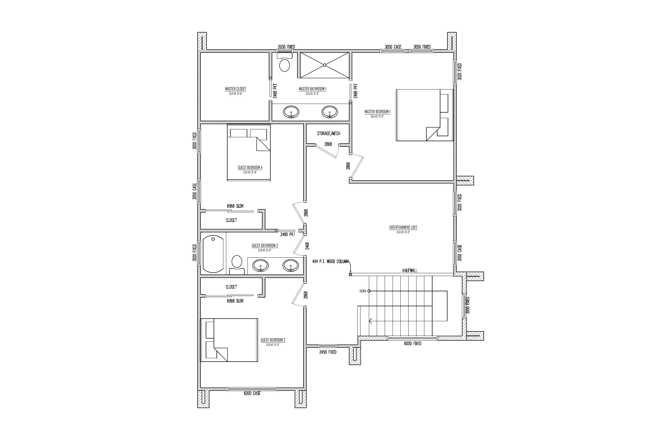 Second Floor plan drawing