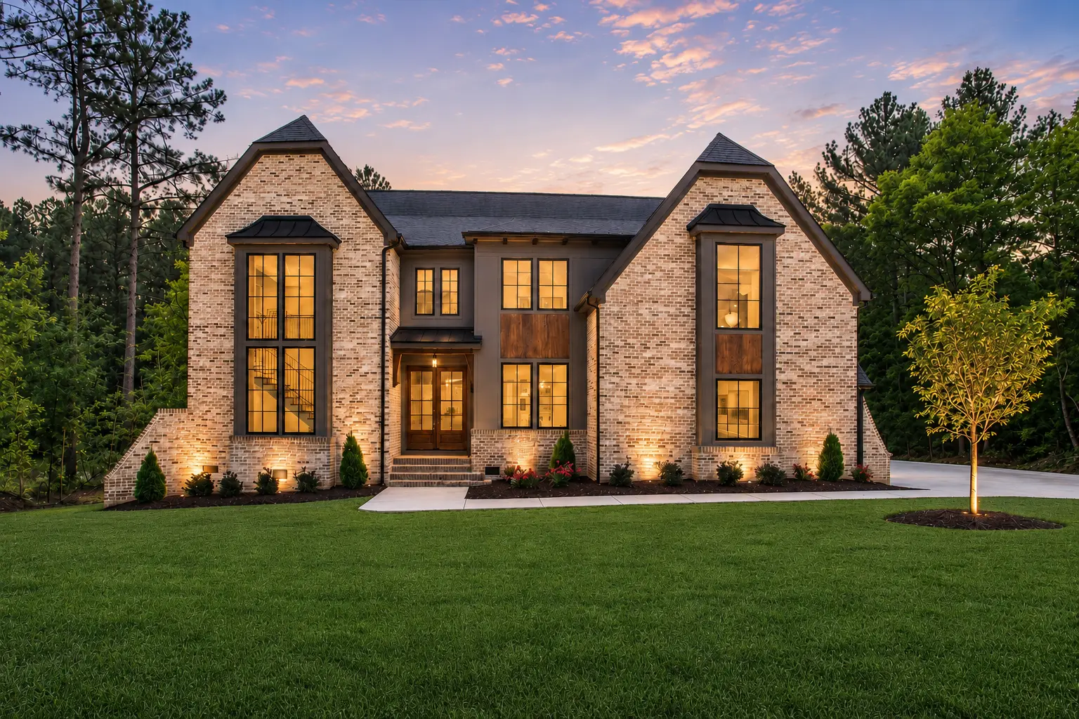 The Dutch by Bassett Homes — exterior view of the Modern Tudor home design