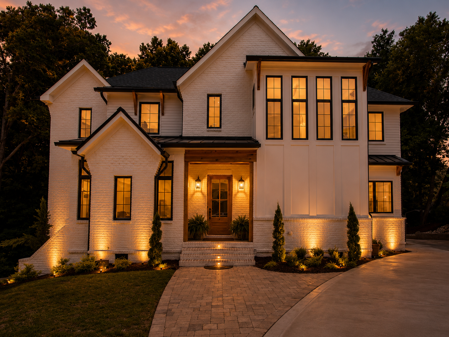 The Kent by Bassett Homes — exterior view of the Modern Tudor home design