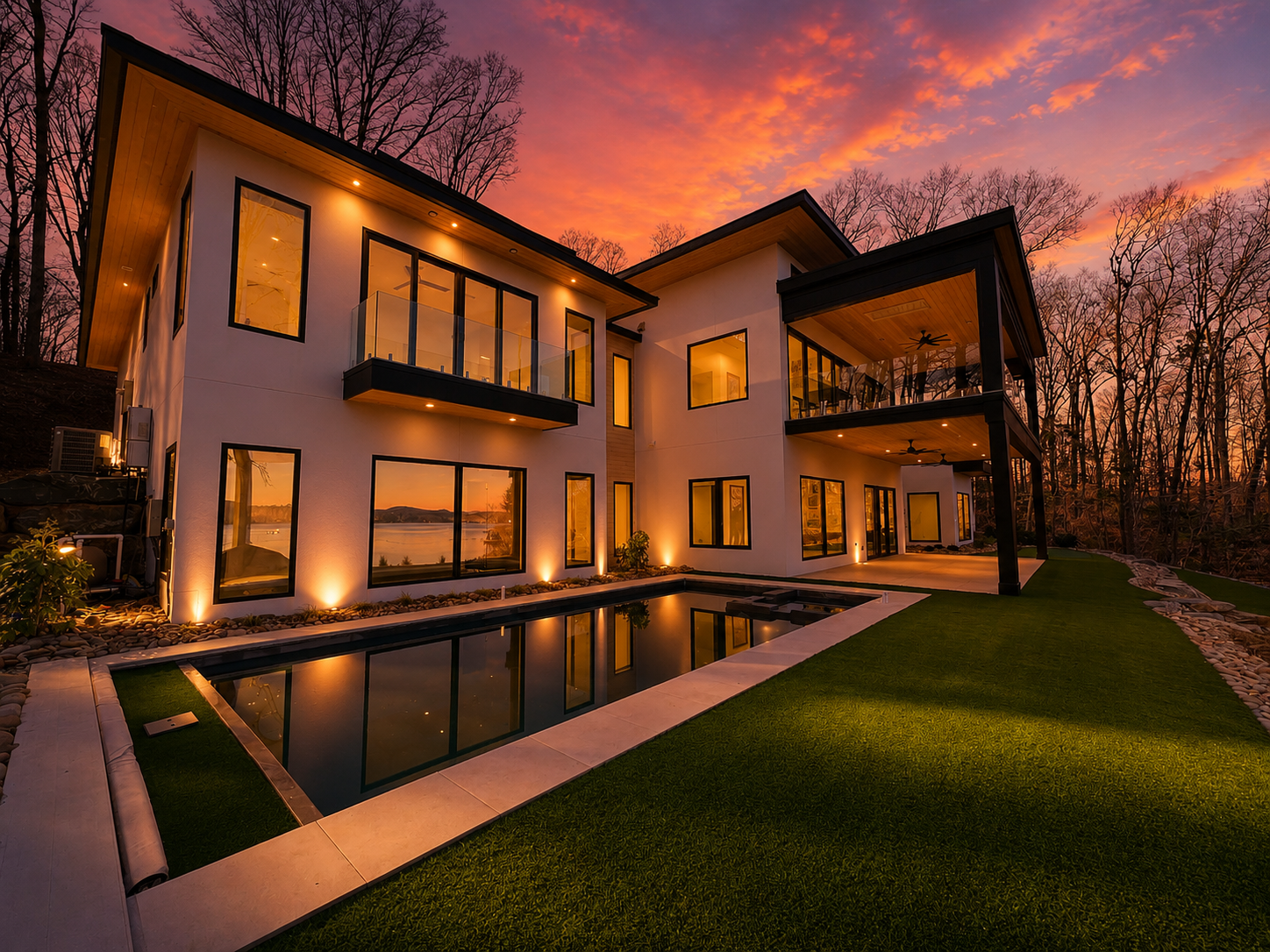 Waters Edge by Bassett Homes — exterior view of the Modern home design