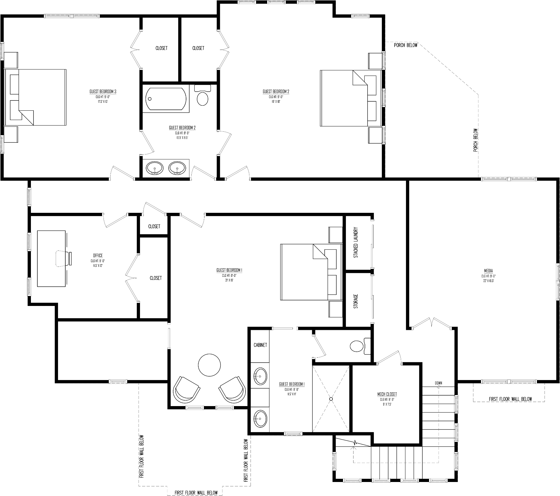 Second Floor plan drawing