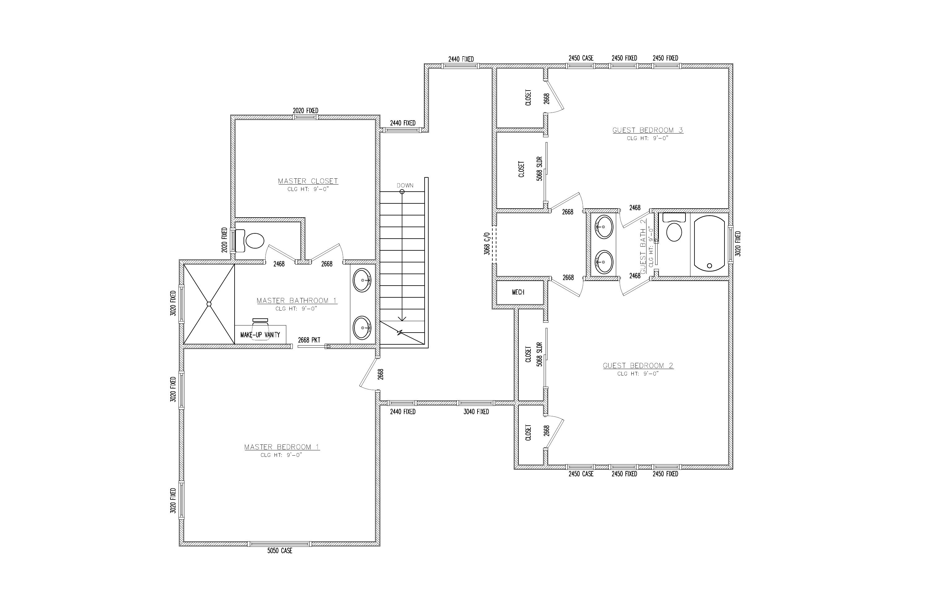 Second Floor plan drawing