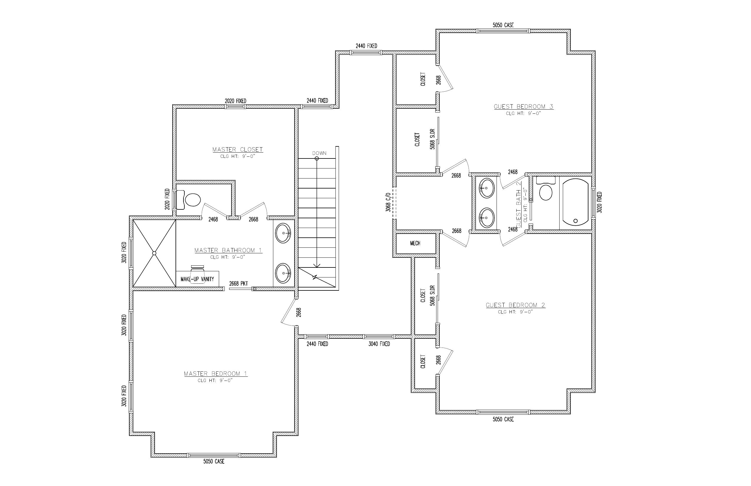 Second Floor plan drawing