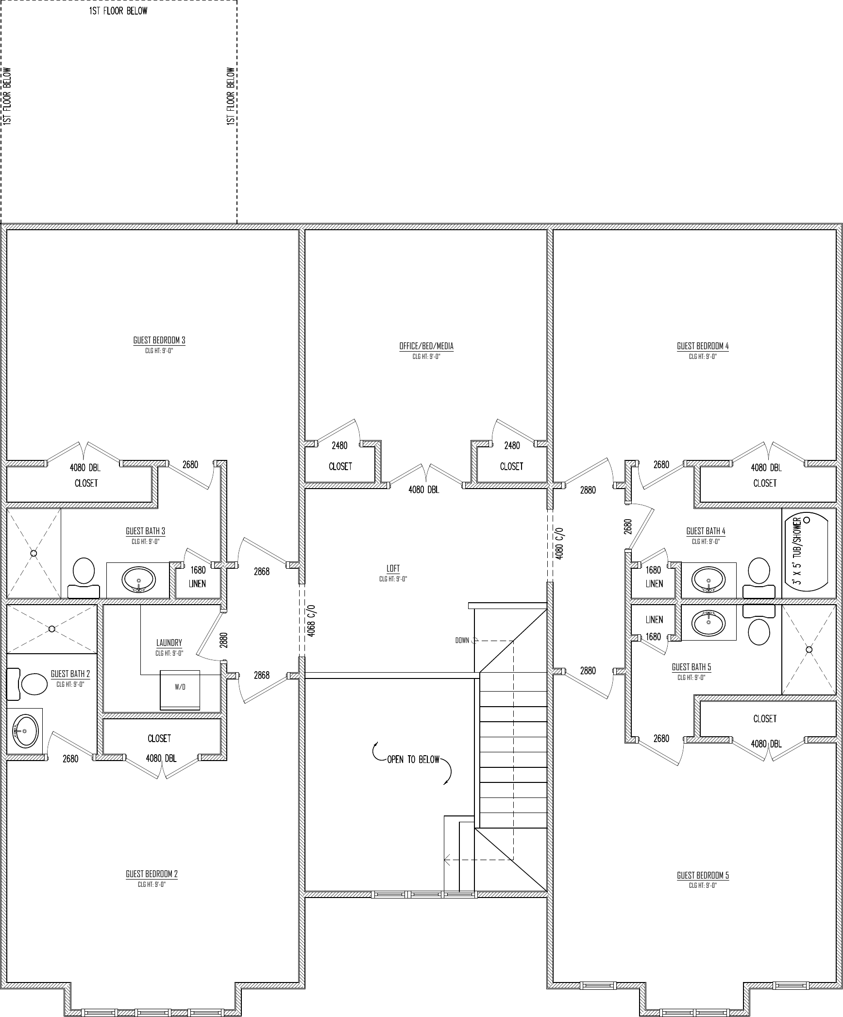 Second Floor plan drawing