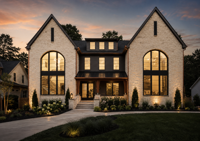 Creola by Bassett Homes — exterior view of the Modern Tudor home design