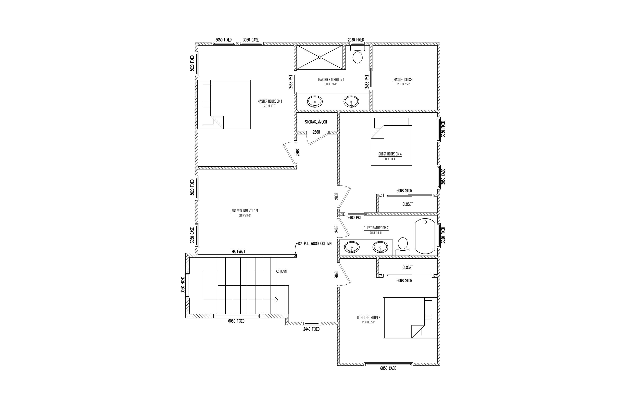 Second Floor plan drawing