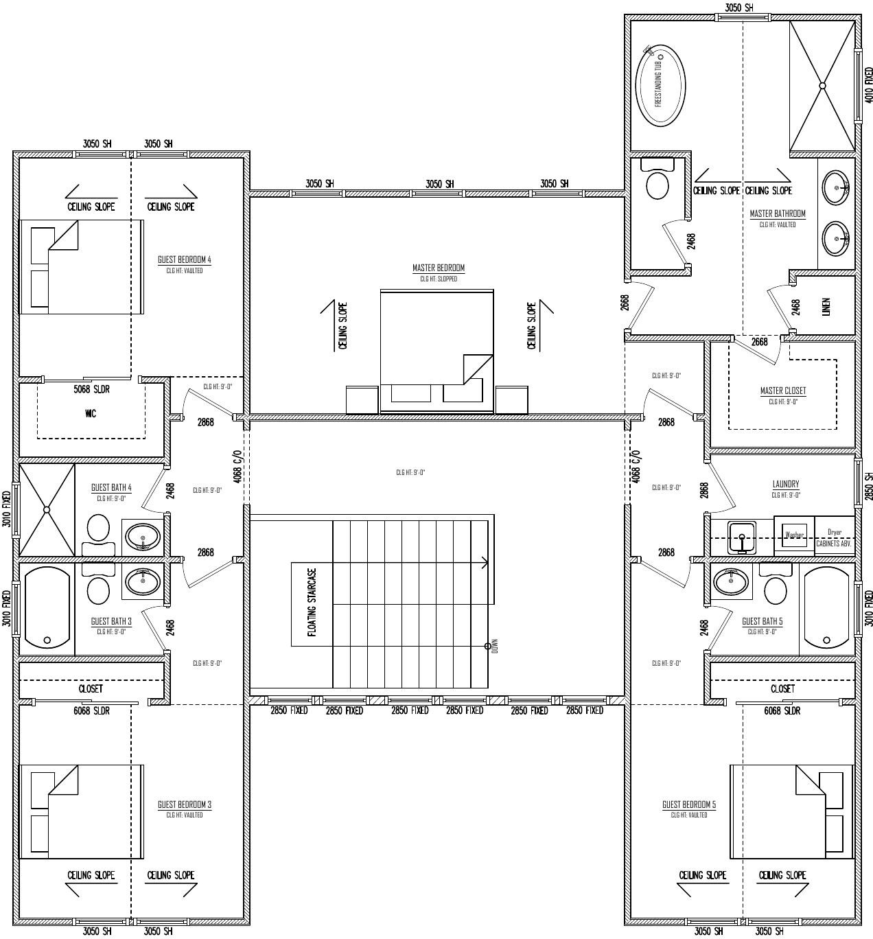 Second Floor plan drawing