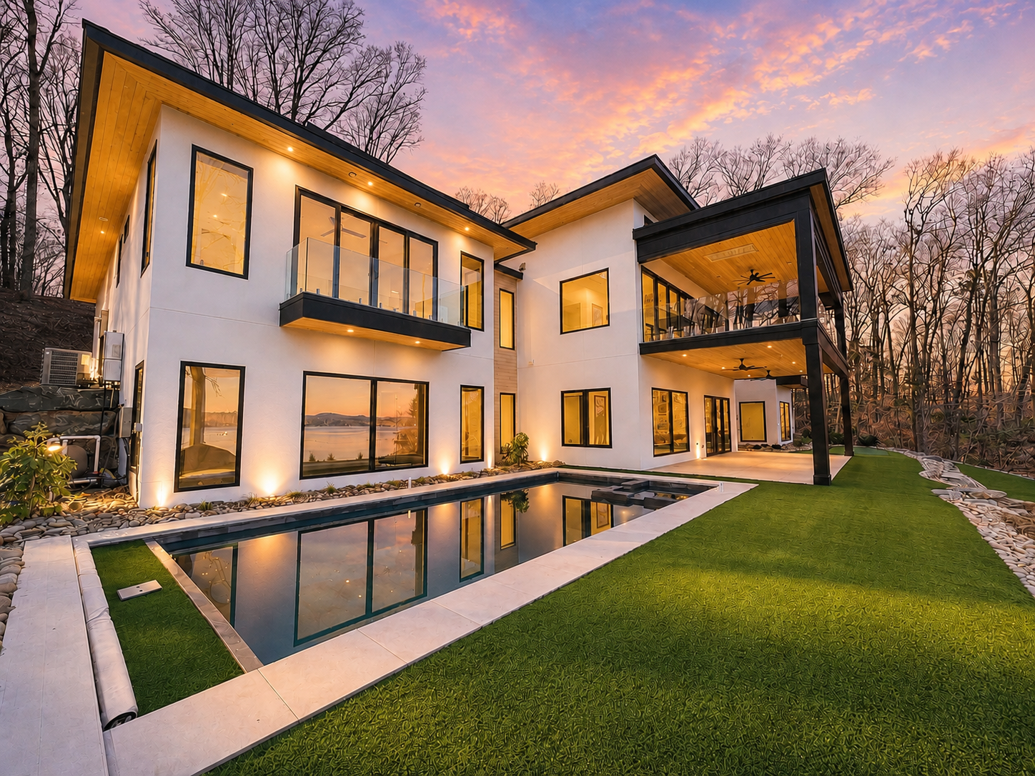 Waters Edge by Bassett Homes — exterior view of the Modern home design