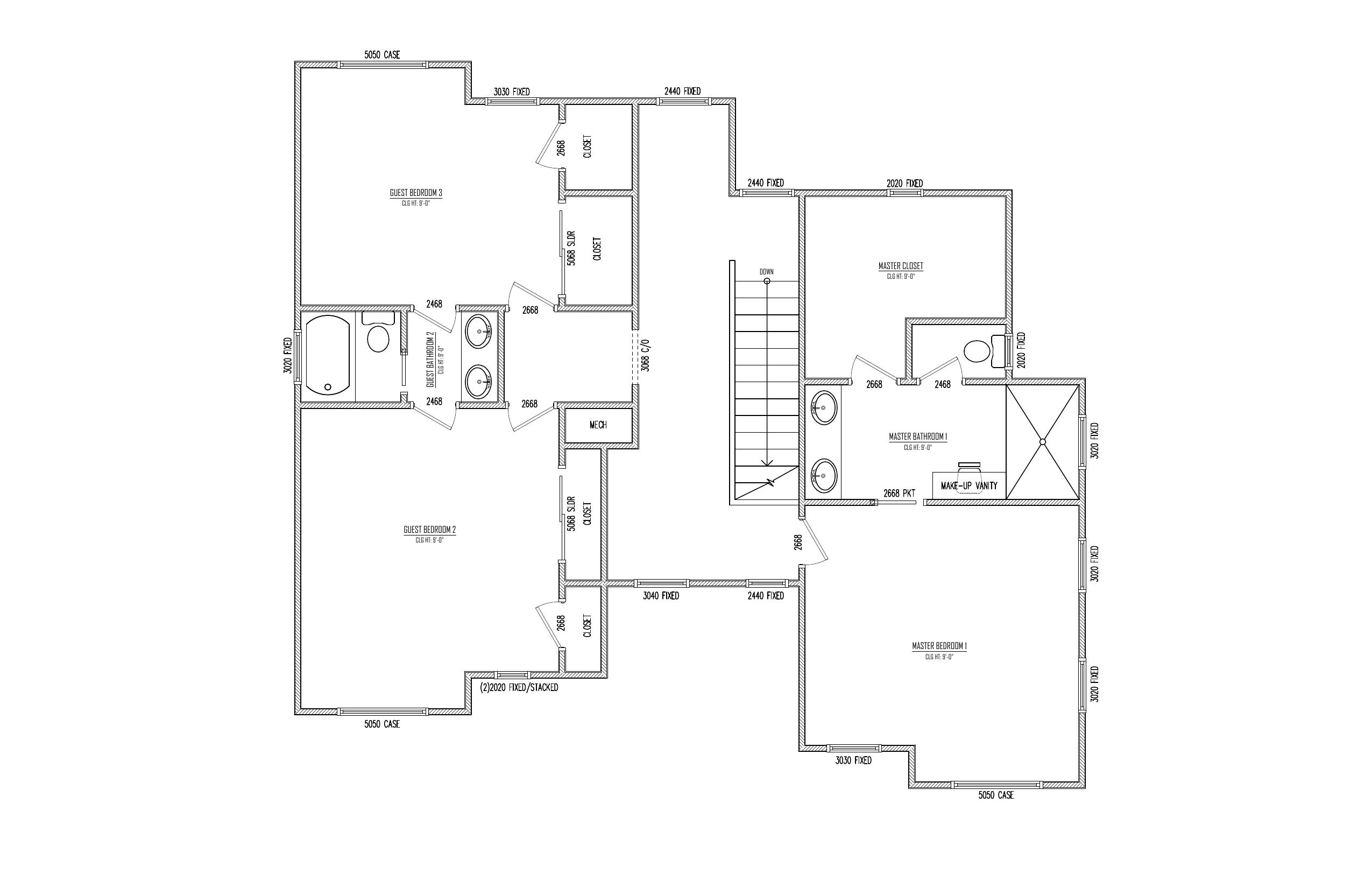 Second Floor plan drawing